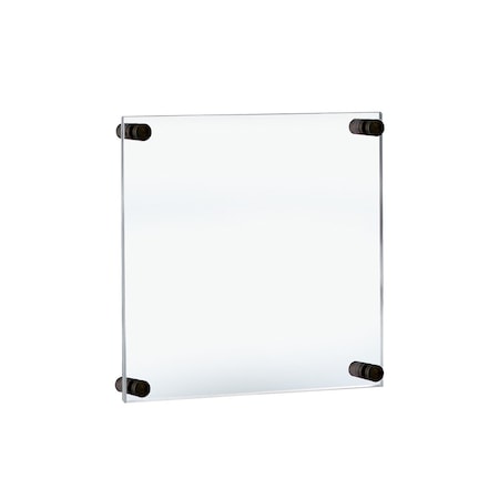 Azar Displays Floating Acrylic Wall Frame with Black Stand Off Caps 105510-BLK